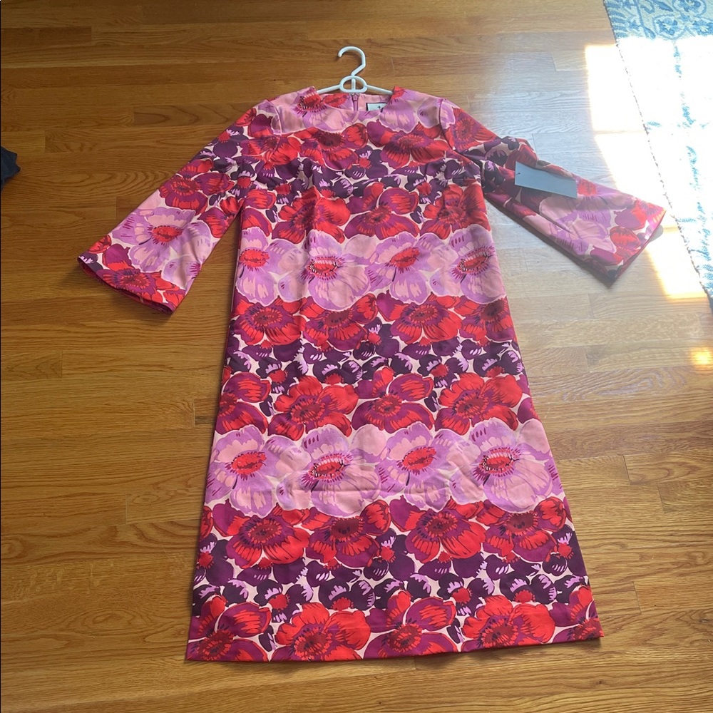 Tuckernuck Red and Pink Floral Long Sleeve Dress